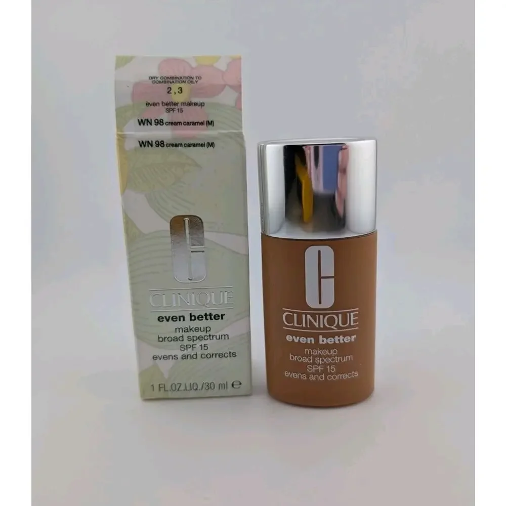 Clinique Even Better Cream Caramel Foundation Makeup Broad Spectrum SPF 15 WN98
